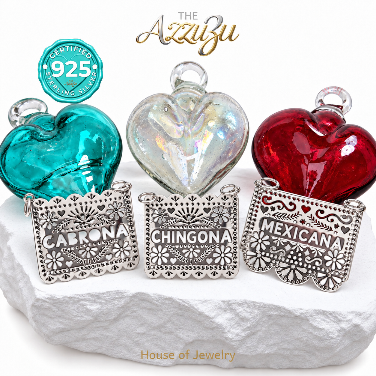 The AzzuZu Handmade 925 Sterling Silver Mexican Papel Picado Pendant | Multiple Options