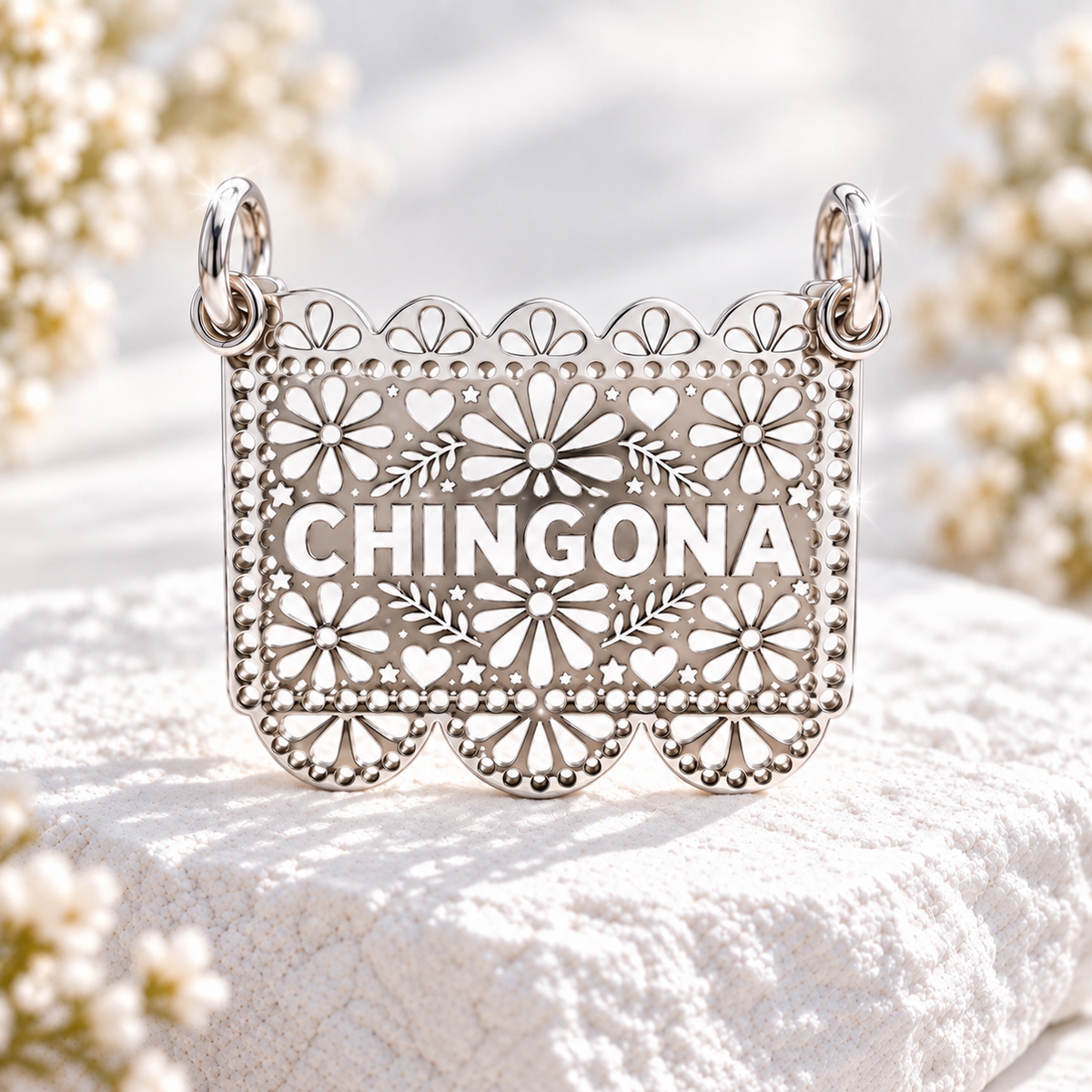 The AzzuZu Handmade 925 Sterling Silver Mexican Papel Picado Pendant | Multiple Options