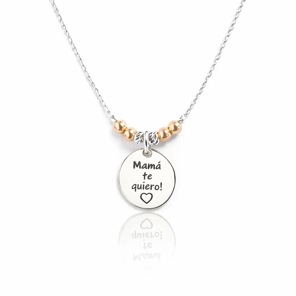 The AzzuZu 925 Sterling Silver “Mamá Te Quiero” Engraved Pendant Necklace
